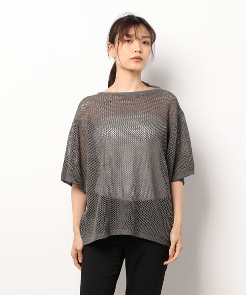 AMERICAN HOLIC（アメリカンホリック）の「透かし編みニットプルオーバー（ニット/セーター・レディース・キャメル/ライトグレー/チャコールグレー・FREE）」の4枚目の写真