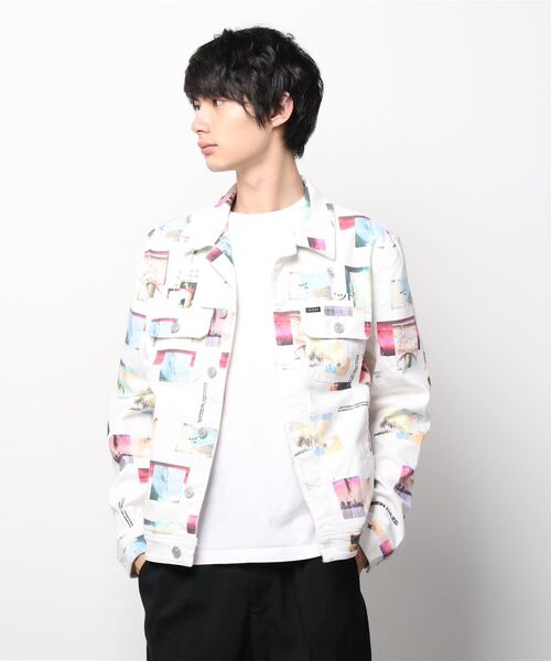 Guess（ゲス）の「Collage Print Denim Jacket（デニムジャケット・メンズ・ホワイト・SMALL/MEDIUM/X-LARGE/LARGE）」の9枚目の写真