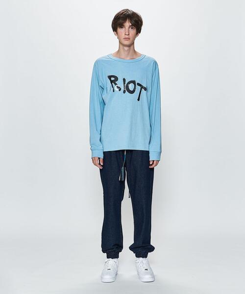 RIOT FACETASM(ライオットファセッタズム)の「<RIOT FACETASM> LOGO LSL TEE/カットソー(Tシャツ/カットソー・メンズ・ライトブルー/ブラック・L/XL)」の11枚目の写真