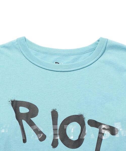 RIOT FACETASM(ライオットファセッタズム)の「<RIOT FACETASM> LOGO LSL TEE/カットソー(Tシャツ/カットソー・メンズ・ライトブルー/ブラック・L/XL)」の3枚目の写真