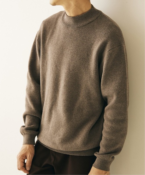 417 EDIFICE（フォーワンセブンエディフィス）の「◆コットンカシミヤ スムースモックネックニット（ニット/セーター・メンズ・ブラック/グレー/ブラウン/グリーン/ブルー/オレンジ・SMALL/MEDIUM/LARGE/X-LARGE）」の4枚目の写真