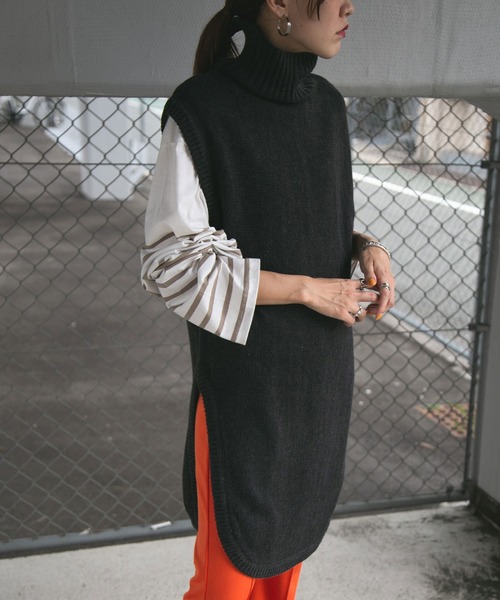 bohmal（ボマール）の「ビッグパネルボーダーバスクシャツ（Tシャツ/カットソー・レディース・ブラック/ベージュ・MEDIUM）」の20枚目の写真