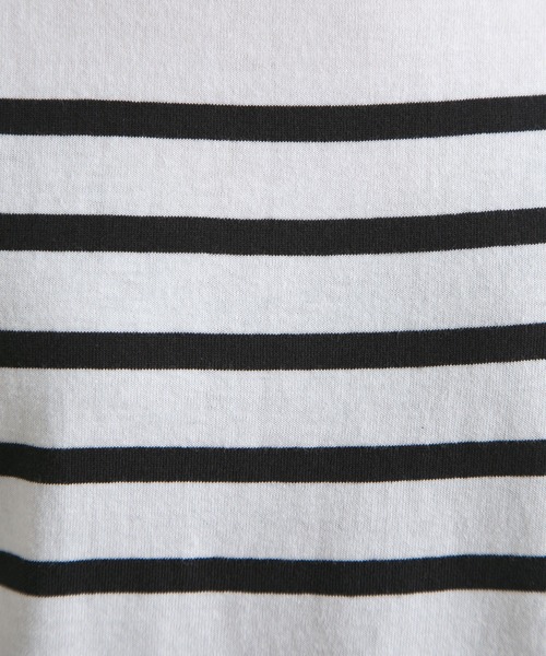 bohmal（ボマール）の「ビッグパネルボーダーバスクシャツ（Tシャツ/カットソー・レディース・ブラック/ベージュ・MEDIUM）」の21枚目の写真