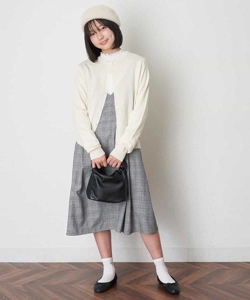 a.v.v（アーヴェヴェ）の「[KIDS]シャギーベレー（ハンチング/ベレー帽・キッズ・ピンク/アイボリー・54）」の12枚目の写真