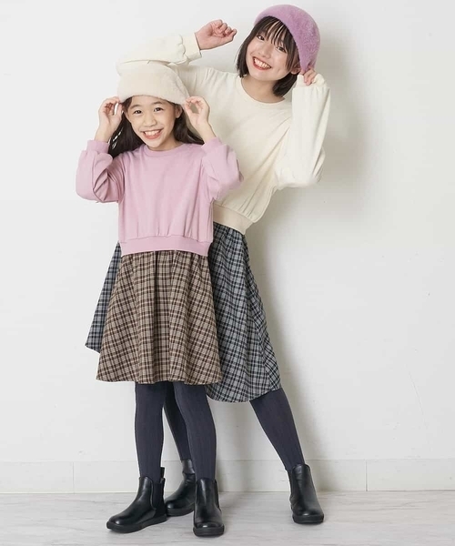 a.v.v（アーヴェヴェ）の「[KIDS]シャギーベレー（ハンチング/ベレー帽・キッズ・ピンク/アイボリー・54）」の16枚目の写真