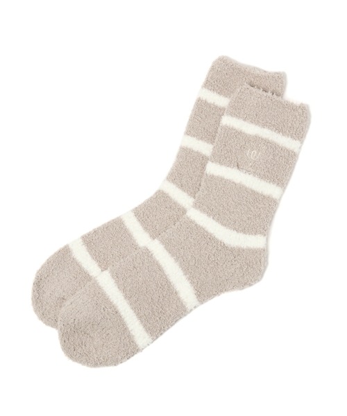 LAKOLE(ラコレ)の「ボーダー柄ショートルームソックス / 216585(ソックス/靴下・レディース・ベージュ/ピンク/グリーン/チャコール・MEDIUM/LARGE)」の3枚目の写真
