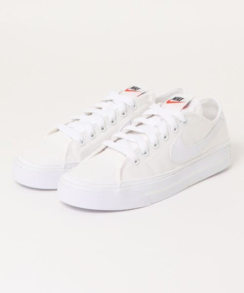 NIKE(ナイキ)の「《NIKE》WSコートレガシーキャンバス(スニーカー・レディース・ブラック/ホワイト/ベージュ系その他/ピンク/ピンク系その他/ホワイト×レッド/ホワイト系その他2/ホワイト系その他3/ブラウン系その他/ホワイト系その他4・24.5cm/24.0cm/23.5cm/23.0cm/25.0cm/22.5cm/26.5cm/26.0cm/27.0cm/25.5cm/27.5cm/28.0cm)」の2枚目の写真