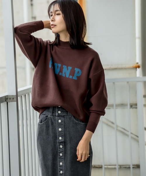 RIVE DROITE（リヴドロワ）の「気軽に遊び心を取り入れたい　H.V.N.Pロゴニット（ニット/セーター・レディース・ブラック/ブラウン・FREE）」の6枚目の写真