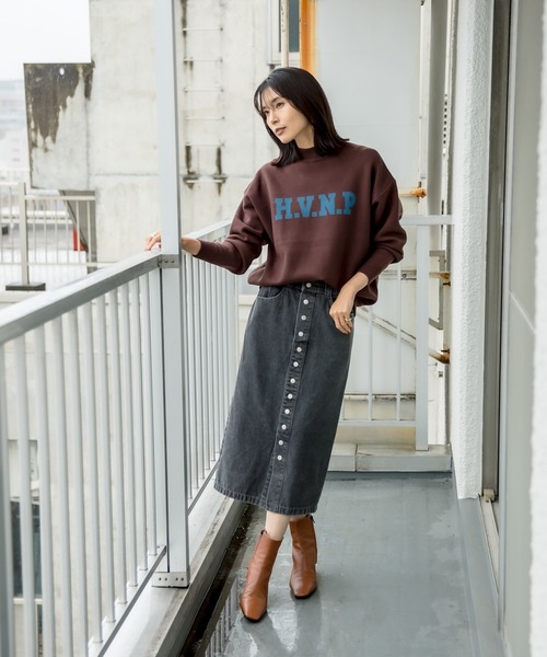 RIVE DROITE（リヴドロワ）の「気軽に遊び心を取り入れたい　H.V.N.Pロゴニット（ニット/セーター・レディース・ブラック/ブラウン・FREE）」の14枚目の写真