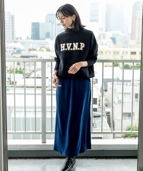 RIVE DROITE（リヴドロワ）の「気軽に遊び心を取り入れたい　H.V.N.Pロゴニット（ニット/セーター・レディース・ブラック/ブラウン・FREE）」の13枚目の写真