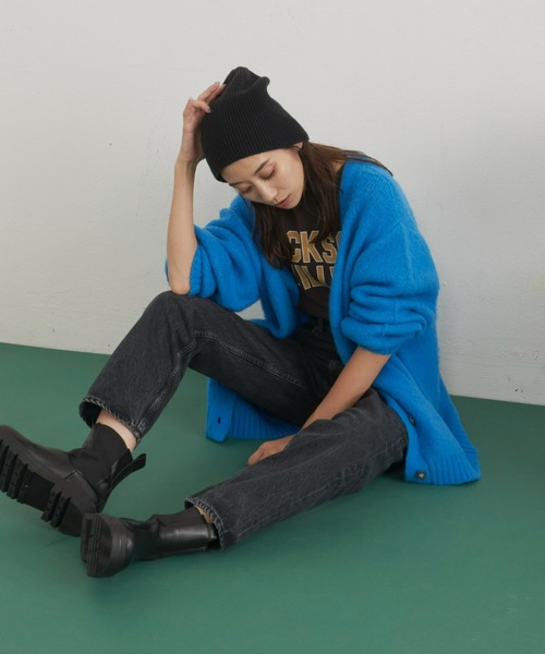 Auntie Rosa Holiday（アンティローザホリデー）の「モヘアライクカラーVネックカーディガン（カーディガン/ボレロ・レディース・ブラック/オレンジ/ブルー/グリーン/アイボリー/ピンク/ライトブルー/ライトグレー・FREE）」の9枚目の写真