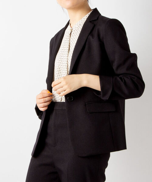 NOLLEY’S Sophi（ノーリーズソフィ）の「ウォッシャブルウール調テーラージャケット（テーラードジャケット・レディース・ネイビー/ブラック・40/38/36）」の2枚目の写真