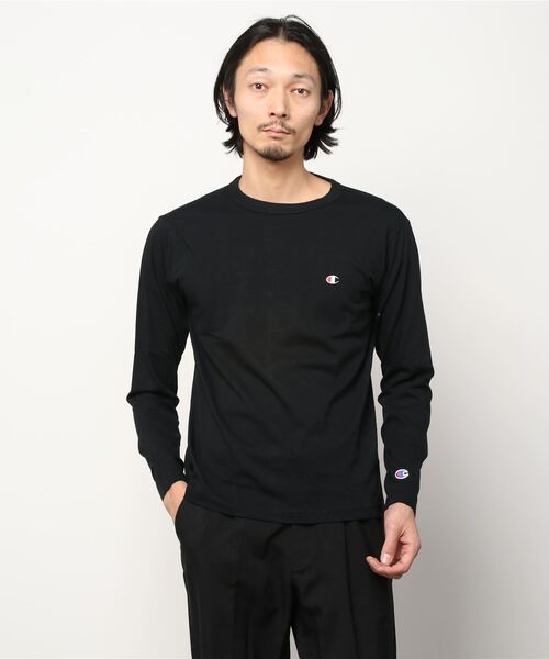 Champion(チャンピオン)の「Champion チャンピオン ワンポイント ロゴ刺繍 ロングスリーブTシャツ(Tシャツ/カットソー・メンズ・グレー/ネイビー/ホワイト/ブラック・L/M/XL)」の20枚目の写真