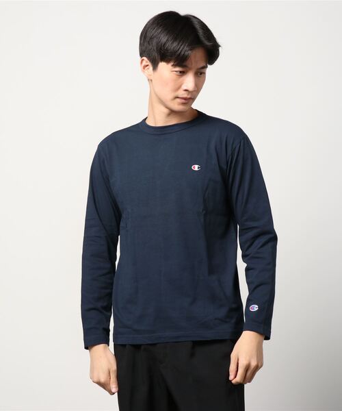 Champion(チャンピオン)の「Champion チャンピオン ワンポイント ロゴ刺繍 ロングスリーブTシャツ(Tシャツ/カットソー・メンズ・グレー/ネイビー/ホワイト/ブラック・L/M/XL)」の21枚目の写真