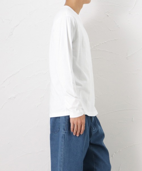 Champion(チャンピオン)の「Champion チャンピオン ワンポイント ロゴ刺繍 ロングスリーブTシャツ(Tシャツ/カットソー・メンズ・グレー/ネイビー/ホワイト/ブラック・L/M/XL)」の10枚目の写真