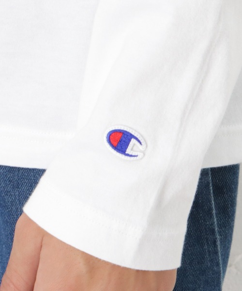 Champion(チャンピオン)の「Champion チャンピオン ワンポイント ロゴ刺繍 ロングスリーブTシャツ(Tシャツ/カットソー・メンズ・グレー/ネイビー/ホワイト/ブラック・L/M/XL)」の17枚目の写真