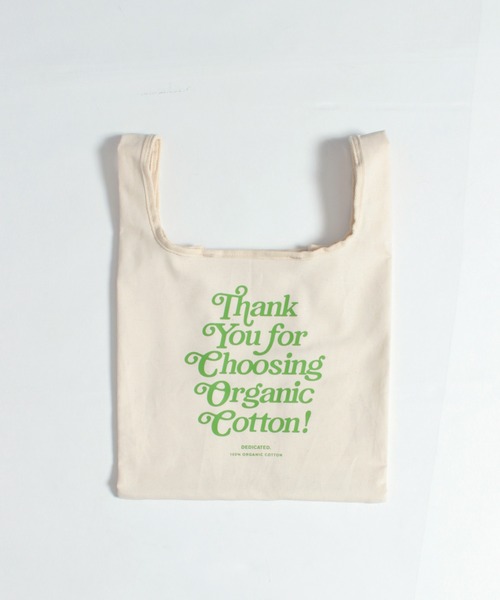 DEDICATED.（デディケイテッド）の「MARKET Tote bag Thank You（トートバッグ・メンズ・オフホワイト/ブラック・FREE）」の3枚目の写真