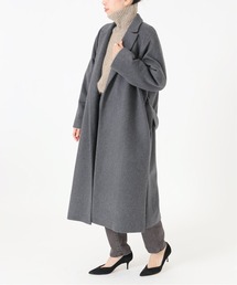 カシミヤ混ビーバーサイドスリットコート◆