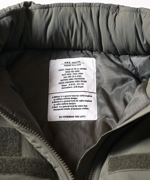 FREAK'S STORE(フリークスストア)の「WEB限定 M.M.W×FREAK'S STORE/エムエムダブリュー 別注 ビッグシルエット LEVEL7 JACKET/中綿ブルゾン(ミリタリージャケット・メンズ・ブラック/ブラウン/オリーブ・SMALL/MEDIUM/LARGE)」の21枚目の写真