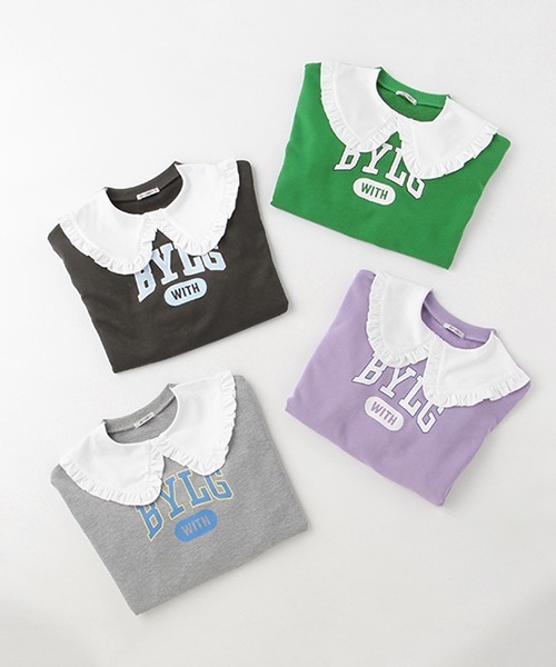 by LOVEiT(バイラビット)の「2WAYカレッジトレーナー(スウェット・キッズ・グレー/ラベンダー/チャコール/グリーン・140cm/150cm/160cm/120cm/130cm)」の13枚目の写真