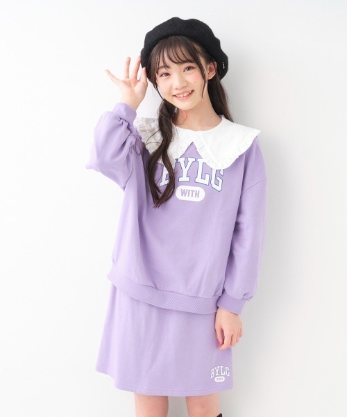 by LOVEiT(バイラビット)の「2WAYカレッジトレーナー(スウェット・キッズ・グレー/ラベンダー/チャコール/グリーン・140cm/150cm/160cm/120cm/130cm)」の16枚目の写真