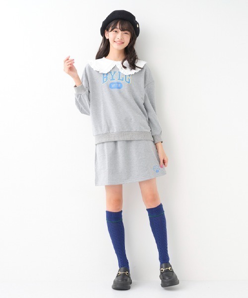 by LOVEiT(バイラビット)の「2WAYカレッジトレーナー(スウェット・キッズ・グレー/ラベンダー/チャコール/グリーン・140cm/150cm/160cm/120cm/130cm)」の18枚目の写真