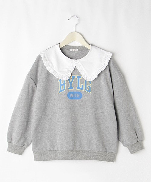 by LOVEiT(バイラビット)の「2WAYカレッジトレーナー(スウェット・キッズ・グレー/ラベンダー/チャコール/グリーン・140cm/150cm/160cm/120cm/130cm)」の14枚目の写真