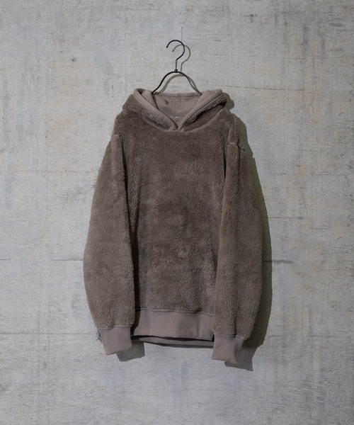 JOHN'S CLOSET（ジョンズクローゼット）の「【40G】リバーシブルボアパーカー（パーカー・メンズ・チャコールグレー/ブラック/杢グレー/グリーン系その他/グレイッシュベージュ・MEDIUM/LARGE）」の4枚目の写真