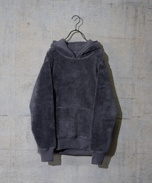 JOHN'S CLOSET（ジョンズクローゼット）の「【40G】リバーシブルボアパーカー（パーカー・メンズ・チャコールグレー/ブラック/杢グレー/グリーン系その他/グレイッシュベージュ・MEDIUM/LARGE）」の3枚目の写真