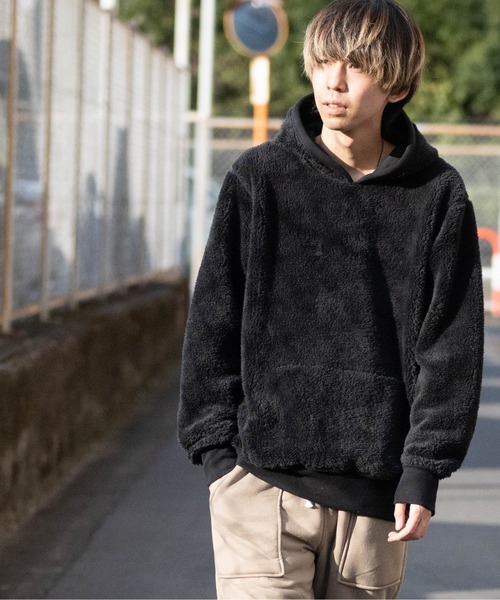 JOHN'S CLOSET（ジョンズクローゼット）の「【40G】リバーシブルボアパーカー（パーカー・メンズ・チャコールグレー/ブラック/杢グレー/グリーン系その他/グレイッシュベージュ・MEDIUM/LARGE）」の17枚目の写真