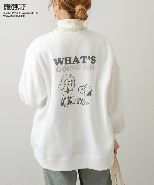 PEANUTS（ピーナッツ）の「PEANUTSルーズトレーナー（スウェット・レディース・アイボリー/ブラック/サックスブルー・FREE）」の13枚目の写真