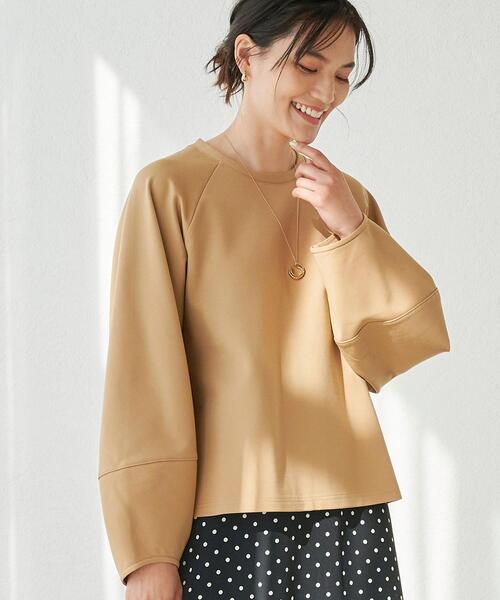 green label relaxing(グリーンレーベルリラクシング)の「ポンチ コクーン スリーブ プルオーバー カットソー(Tシャツ/カットソー・レディース・ベージュ/オフホワイト/ライム・FREE)」の2枚目の写真