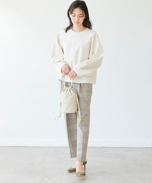 green label relaxing(グリーンレーベルリラクシング)の「ポンチ コクーン スリーブ プルオーバー カットソー(Tシャツ/カットソー・レディース・ベージュ/オフホワイト/ライム・FREE)」の5枚目の写真