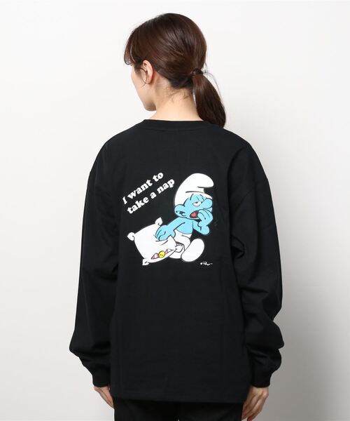 MARUKAWA（マルカワ）の「The Smurf/スマーフ キャラクターバックプリント ロンT（Tシャツ/カットソー・レディース・ホワイト/ブラック/ロイヤルブルー・M/L）」の5枚目の写真