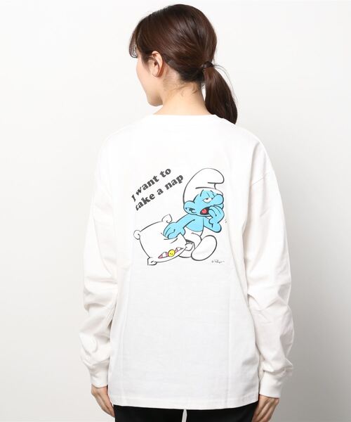 MARUKAWA（マルカワ）の「The Smurf/スマーフ キャラクターバックプリント ロンT（Tシャツ/カットソー・レディース・ホワイト/ブラック/ロイヤルブルー・M/L）」の11枚目の写真