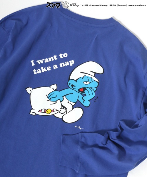 MARUKAWA（マルカワ）の「The Smurf/スマーフ キャラクターバックプリント ロンT（Tシャツ/カットソー・レディース・ホワイト/ブラック/ロイヤルブルー・M/L）」の3枚目の写真