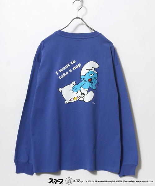 MARUKAWA（マルカワ）の「The Smurf/スマーフ キャラクターバックプリント ロンT（Tシャツ/カットソー・レディース・ホワイト/ブラック/ロイヤルブルー・M/L）」の4枚目の写真