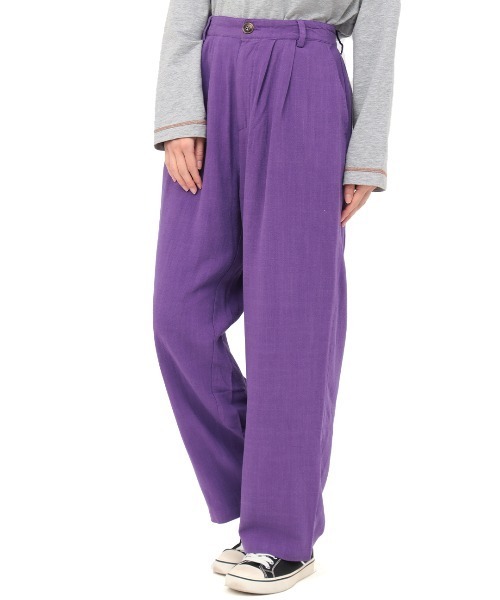 チチカカ（チチカカ）の「ウォッシャブルレーヨン麻パンツ（その他パンツ・レディース・イエロー/パープル/グリーン・FREE）」の8枚目の写真