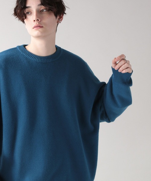 RAGEBLUE（レイジブルー）の「ワイドスリーブ／ビッグニットクルー/262837（ニット/セーター・メンズ・ホワイト/イエロー/オレンジ/ブルー/ライトグリーン・MEDIUM/LARGE）」の4枚目の写真