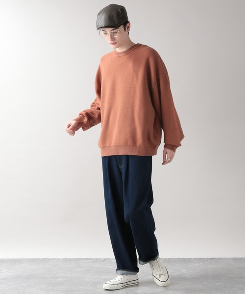 RAGEBLUE（レイジブルー）の「ワイドスリーブ／ビッグニットクルー/262837（ニット/セーター・メンズ・ホワイト/イエロー/オレンジ/ブルー/ライトグリーン・MEDIUM/LARGE）」の13枚目の写真