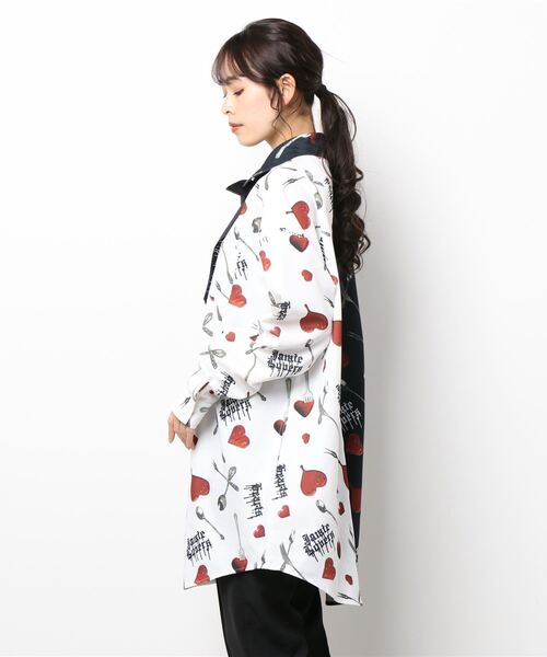 Jamie エーエヌケー（ジェイミーエーエヌケー）の「ハートカトラリープリントBIGシャツ（シャツ/ブラウス・レディース・ブラック/A・M）」の3枚目の写真