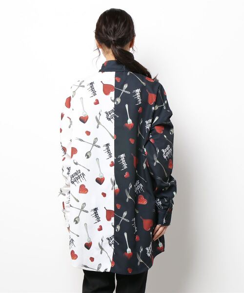 Jamie エーエヌケー（ジェイミーエーエヌケー）の「ハートカトラリープリントBIGシャツ（シャツ/ブラウス・レディース・ブラック/A・M）」の4枚目の写真