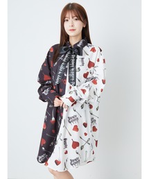Jamie エーエヌケー | ハートカトラリープリントBIGシャツ(シャツ/ブラウス)