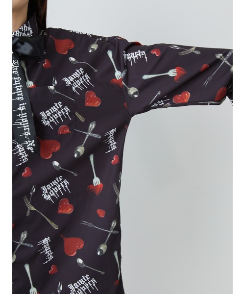 Jamie エーエヌケー（ジェイミーエーエヌケー）の「ハートカトラリープリントBIGシャツ（シャツ/ブラウス・レディース・ブラック/A・M）」の12枚目の写真