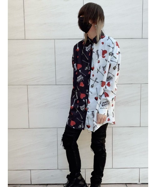 Jamie エーエヌケー（ジェイミーエーエヌケー）の「ハートカトラリープリントBIGシャツ（シャツ/ブラウス・レディース・ブラック/A・M）」の15枚目の写真