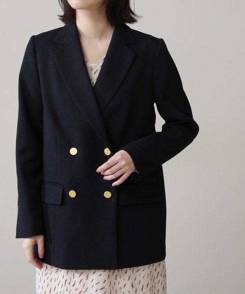 N.（N. Natural Beauty Basic）（エヌエヌナチュラルビューティーベーシック）の「【追加生産】【S Size Line】◆テーラードダブルジャケット（テーラードジャケット・レディース・オフホワイト/ネイビー・SMALL/MEDIUM）」の11枚目の写真