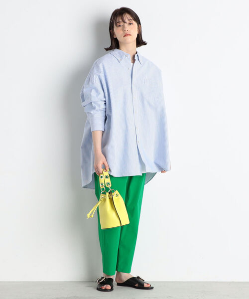 andrea cardone（アンドレアカルドネ）の「【andrea cardone/アンドレアカルドネ】ハトメハンドル レザーキンチャクバッグ（ショルダーバッグ・レディース・イエロー/ブラック・FREE）」の6枚目の写真