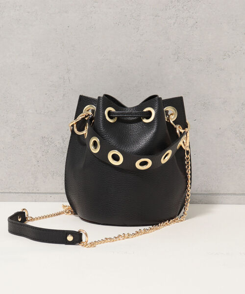 andrea cardone（アンドレアカルドネ）の「【andrea cardone/アンドレアカルドネ】ハトメハンドル レザーキンチャクバッグ（ショルダーバッグ・レディース・イエロー/ブラック・FREE）」の18枚目の写真