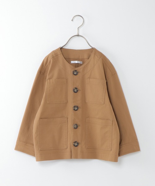 ikka(イッカ)の「【キッズ】ノーカラーワークジャケット(110~160cm)(ノーカラージャケット・キッズ・ベージュ・160/110/120/130/140/150)」の12枚目の写真