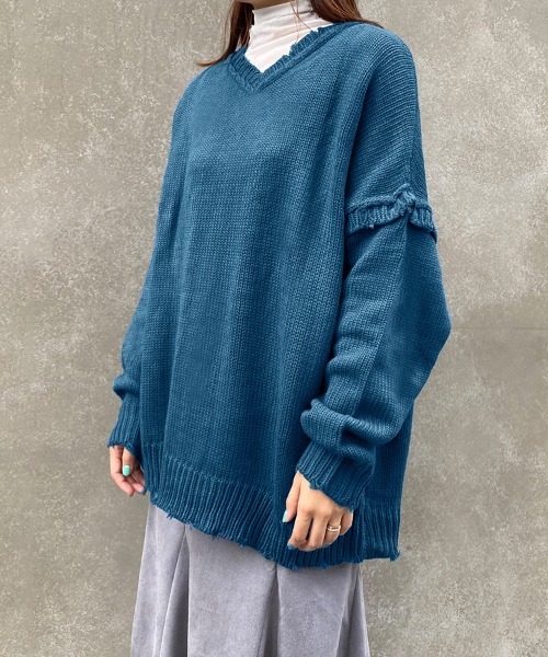 Doux Belle(ドゥーベル)の「ダメージ加工4wayニットボレロ(カーディガン/ボレロ・レディース・パープル/ダークブラウン/ベージュ/ブルー・FREE)」の21枚目の写真